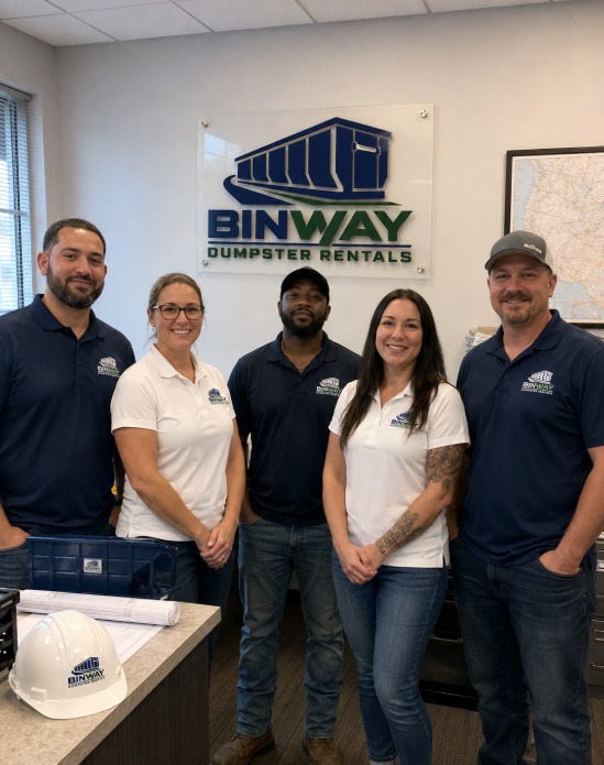 The Binway Dumpster Rentals team at their Inglewood office